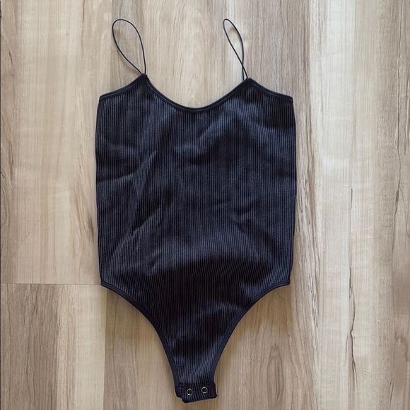 Classic Black Bodysuit with Spaghetti Straps - Picture 1 of 3